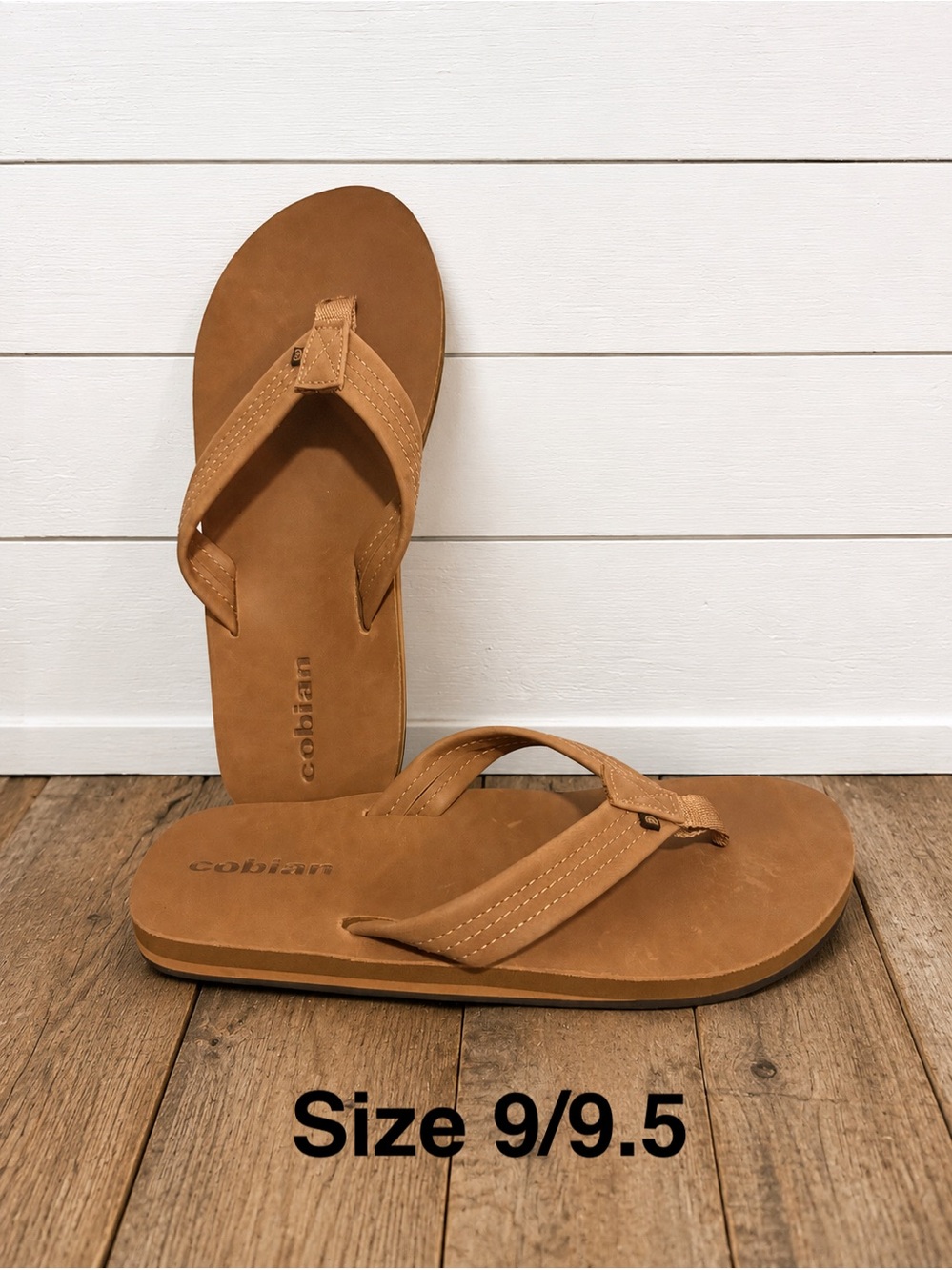 🩴 COBIAN Men’s Taupe Tan Flip Flops Sandals | Size 9/9.5 | NWOT Beach Casual